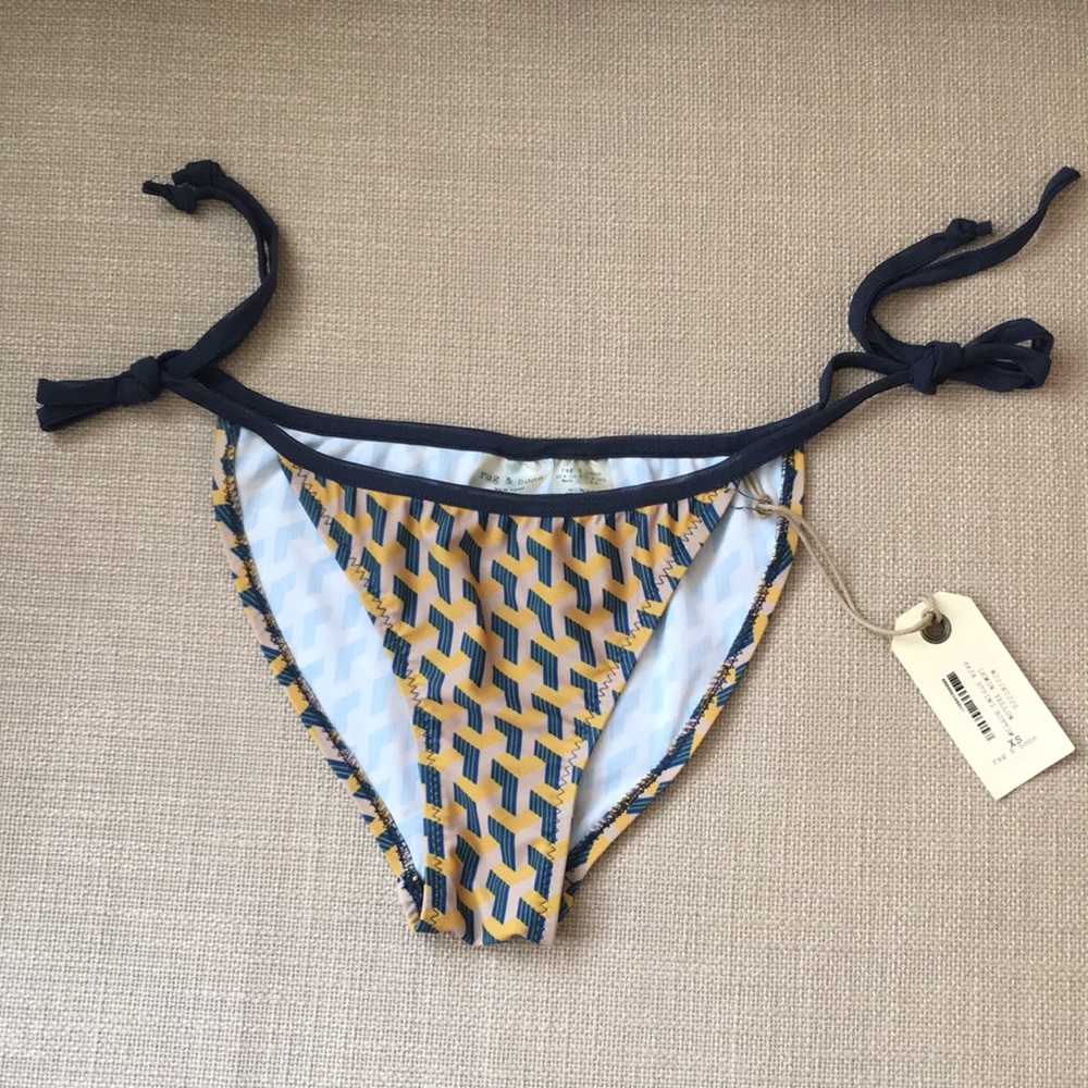 Rag and bone bikini bottom side ties geo